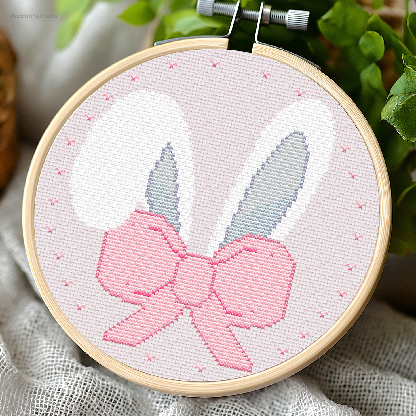 Kawaii Bunny Coquette Cross Stitch Pattern PDF