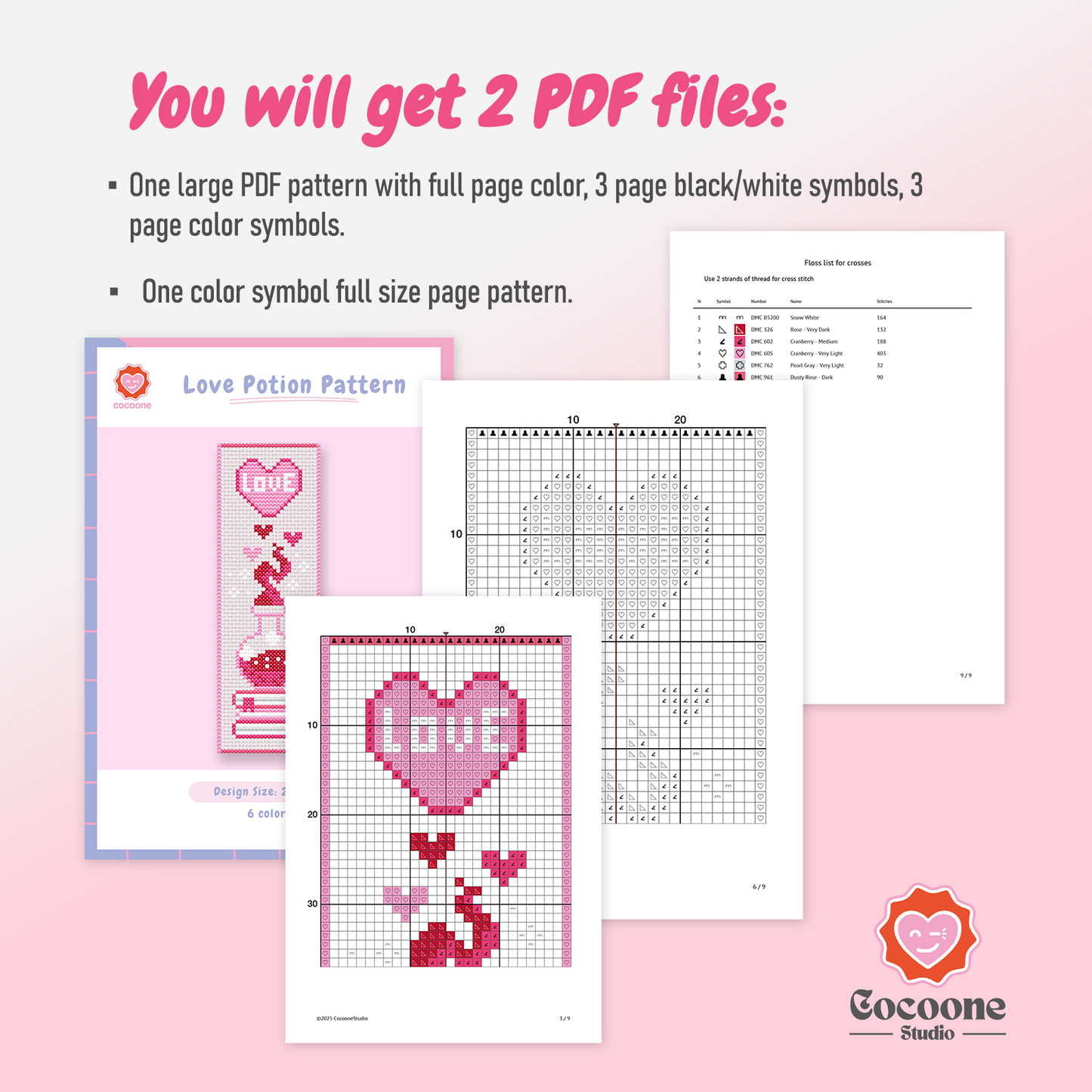 Magic Bottle Bookmark Cross Stitch Pattern PDF