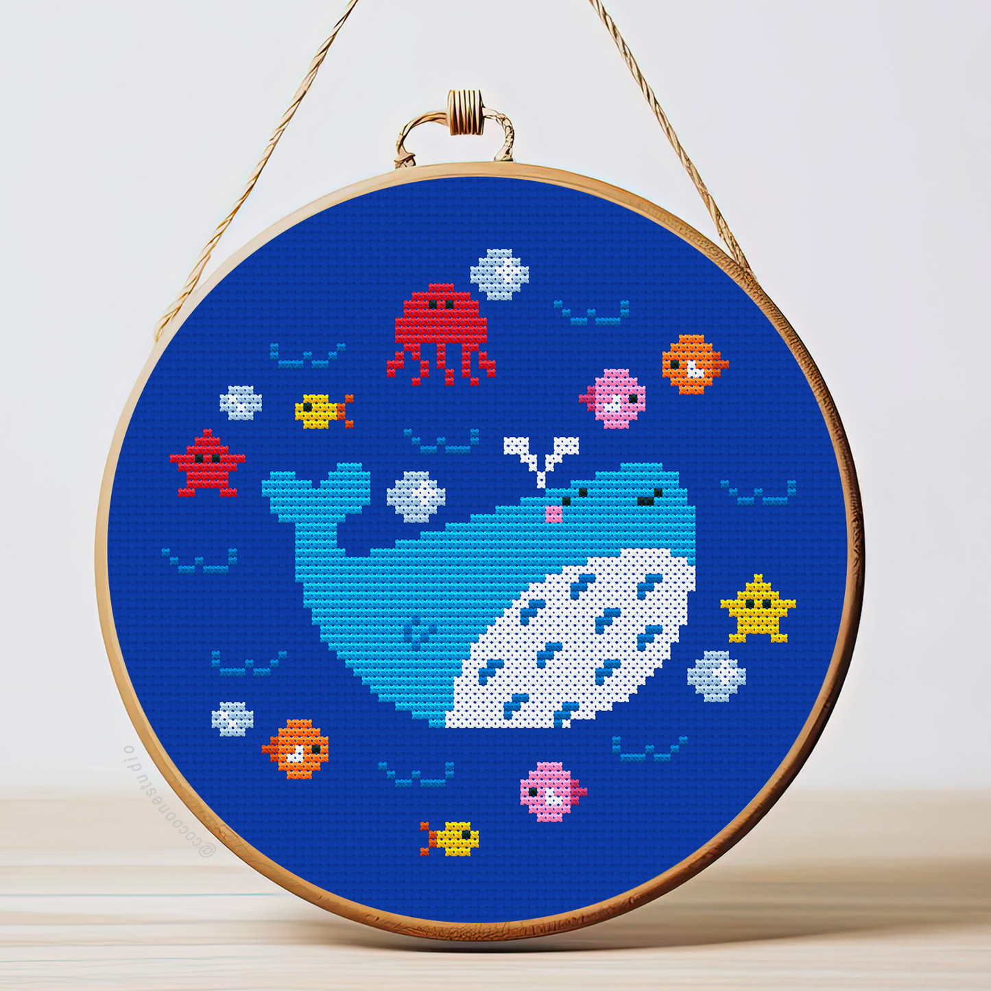 Blue Whale Cross Stitch Pattern PDF