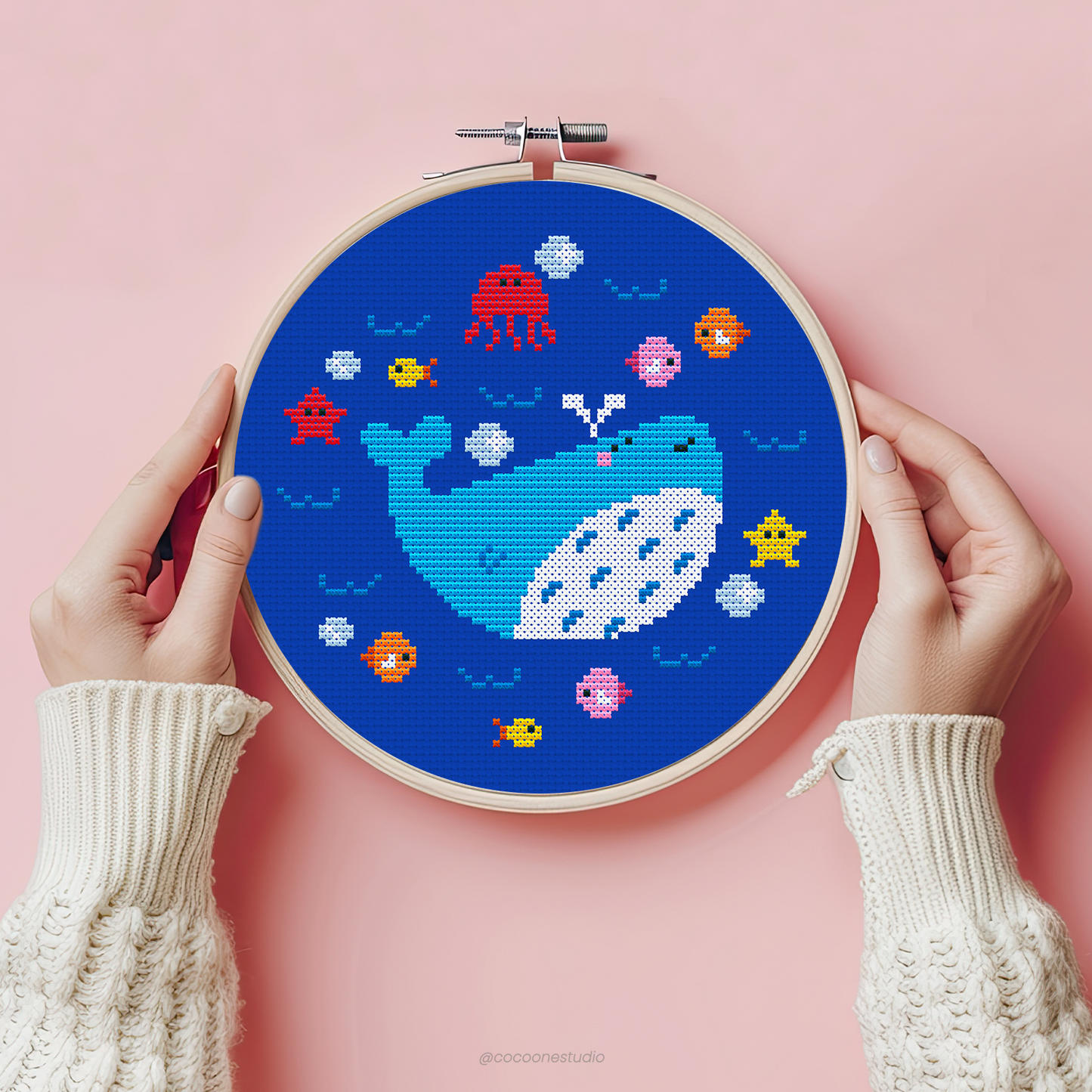 Blue Whale Cross Stitch Pattern PDF