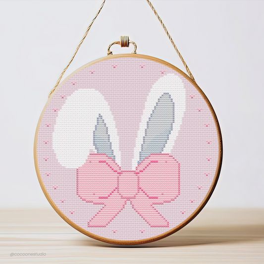 Kawaii Bunny Coquette Cross Stitch Pattern PDF