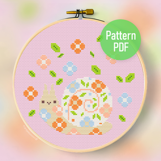 Kawaii Snail Cross Stitch Pattern PDF