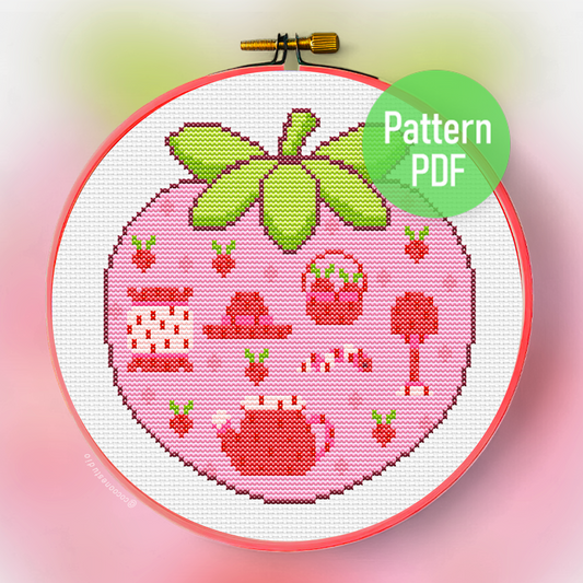 Strawberry Sweet Garden Cross Stitch PDF