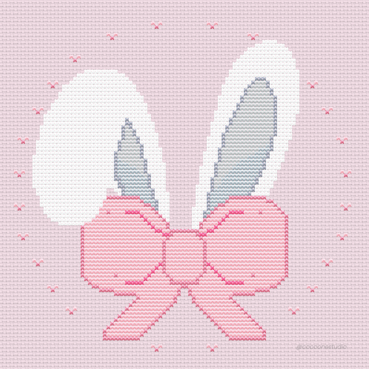 Kawaii Bunny Coquette Cross Stitch Pattern PDF