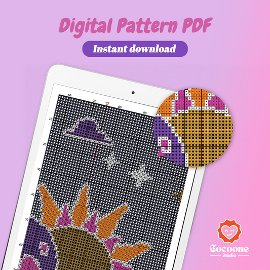Solar Eclipse – Sun and Moon Cross Stitch Pattern PDF