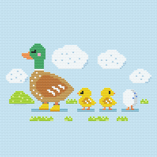 Duck & Ducklings Cross Stitch Pattern PDF