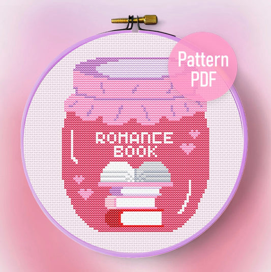 Mini Books Jar Picks Cross Stitch Pattern PDF